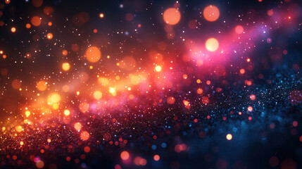 Fototapeta premium Light effects featuring colorful bokeh and lens flares against a dark background