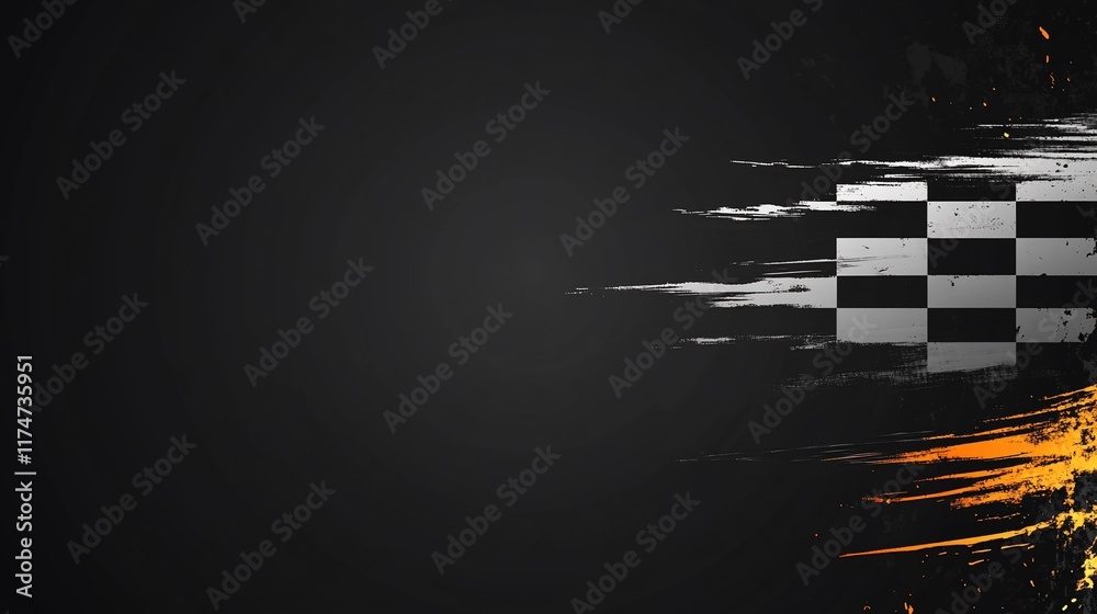 Poster abstract racing flag background with grunge texture. (3)