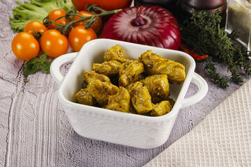 Indian cuisine curry chicken fillet