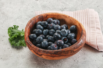 Sweet ripe blueberry on the bowl