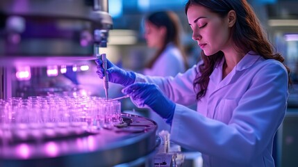 Female Scientist Conducting Research in a Modern Laboratory Setting