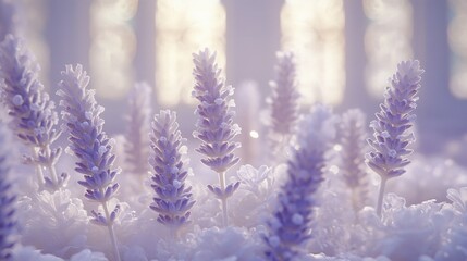 Stunning Close-Up Airbrush Painting of Colorful Lavender Flowers in Soft Light