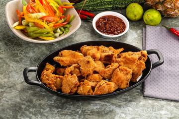 Golden crispy Breaded calamari snack