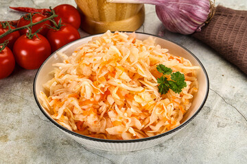 Homemade Fermented pickled cabbage sauerkraut