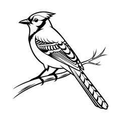 blue jay bird Vector Style silhouette Art Design