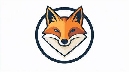 Obraz premium A stylized fox logo featuring a sharp, modern design within a circular outline.
