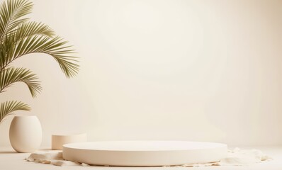 Minimalist studio with plant backdrop