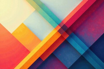 Obraz premium Geometric shapes, intersecting lines, bold colors, minimalist style, colorful, lines