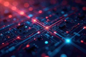 Fototapeta premium Geometric abstract structure with circuit lines, business concept, concept, connection