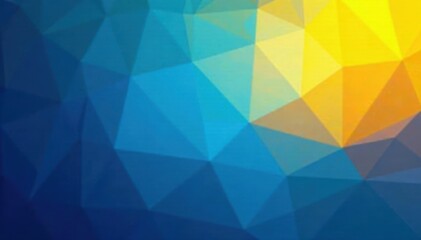 Obraz premium Dynamic blue to yellow gradient geometric backdrop, bold, vivid