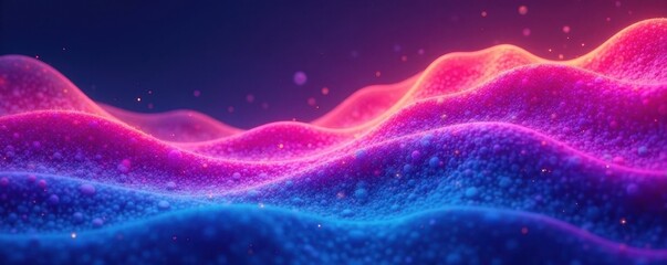 Obraz premium Fluid, swirling neon gradients create dynamic abstract wave background , motion, yellow