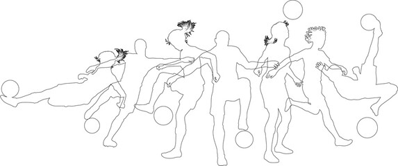 Soccer Football Players Silhouettes