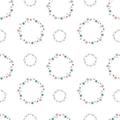 Seamless Pattern with Stars on a White Background