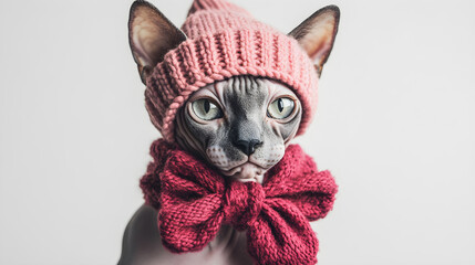 Whimsical Sphynx Elegance: A Portrait of Charm and Style