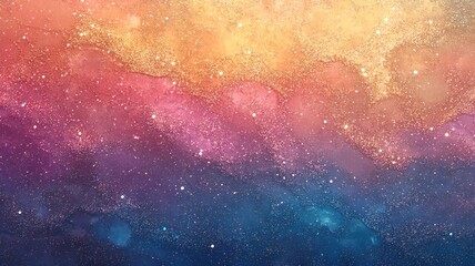 Fototapeta premium Enchanting Cosmic Landscape Glowing Nebula in Vibrant Celestial Night Sky Captivating abstract background with swirling colors shimmering stars and a mystical atmosphere Ideal for science astronomy
