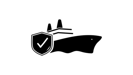 maritime safety symbol, black isolated silhouette