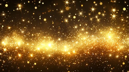 Obraz premium Sparkling golden glitter and lights abstract background with a dynamic and festive atmosphere perfect for events This shimmering luminous