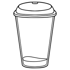 empty drink cup illustration hand drawn outline vector