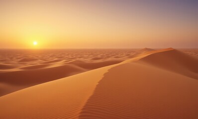 Serene desert landscape at sunset