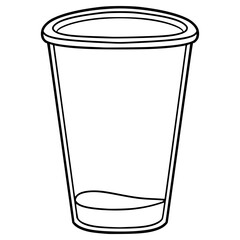 empty drink cup illustration hand drawn outline vector