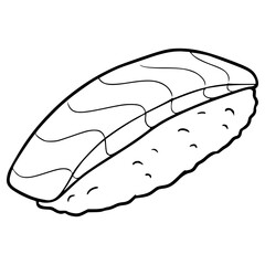 sushi illustration hand drawn outline vector