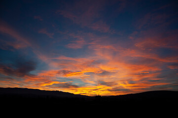 Zachód słońca, Stary Sącz, styczeń.