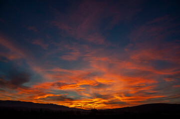 Zachód słońca, Stary Sącz, styczeń.