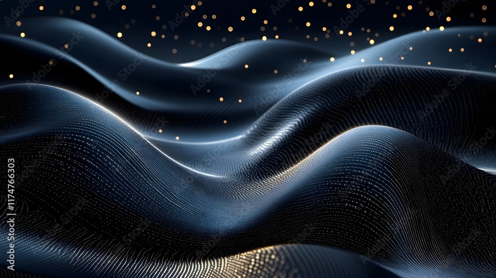 Poster mesmerizing fractal waves in a cosmic dreamscape intricate glowing digital art showcasing fluid undu