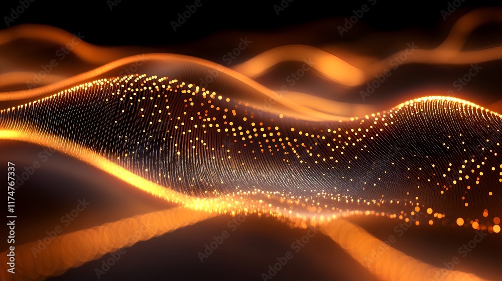 Poster captivating abstract fluid motion with shimmering luminescent particles dynamic ethereal flows and v