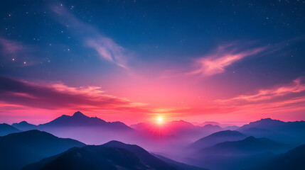 Mountains during sunset. Beautiful natural landscape 
