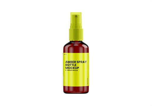 Amber Spray Bottle Mockup