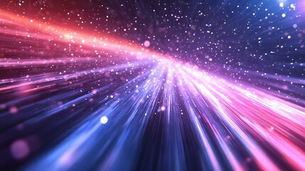 Fototapeta premium Dazzling cosmic energy burst of colorful lights and trails in a futuristic abstract space creating a visually stunning and dynamic celestial display The image evokes a sense of speed motion