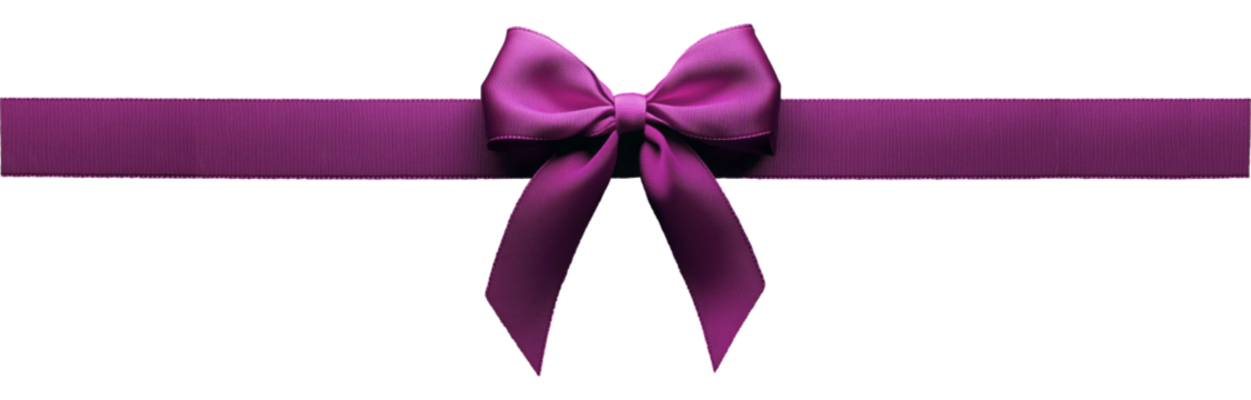 Realistic decorative ribbon bow isolated on transparent background.