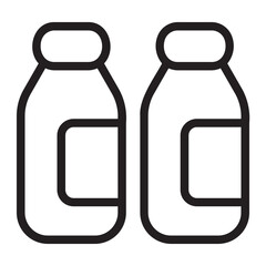 milk bottle line icon