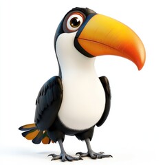 Naklejka premium Playful Myna portrayed in a detailed 3D format.