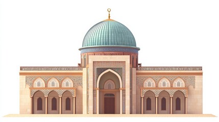 Obraz premium The Dome of the rock, Al-Aqsa Mosque, Jerusalem , Palestine.isolated on white 