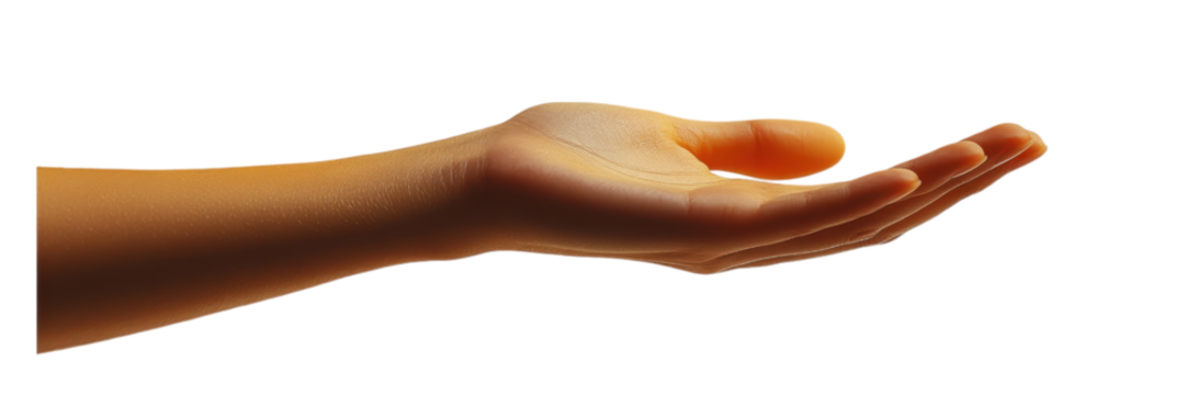 Elegant hand gesture on a clean white backdrop, emphasizing simplicity and minimalism, ideal for modern design themes.