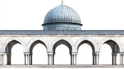 Obraz premium The Dome of the rock, Al-Aqsa Mosque, Jerusalem , Palestine.isolated on white 