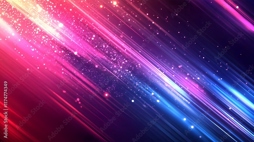 Poster mesmerizing abstract image of dazzling cosmic light trails swirling and streaming in a dynamic displ