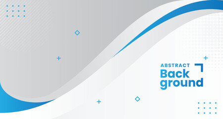 Abstract white and grey background with blue flowing wave element. 3d blue background with blue lines curved wavy sparkle with copy space for text. 