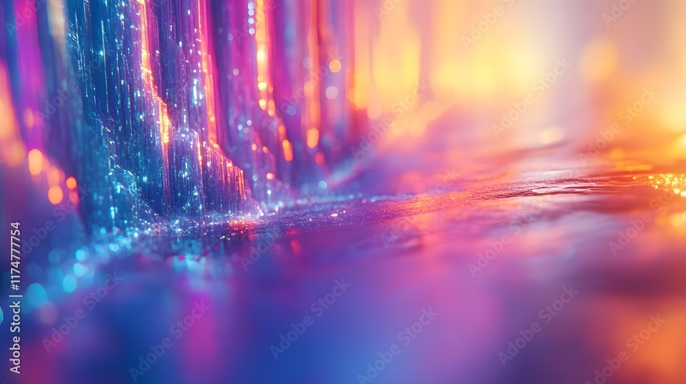 Poster mesmerizing abstract background featuring dynamic spectrum refraction vivid color gradients and capt