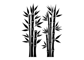 Naklejka premium Bamboo Silhouette Vector Illustration
