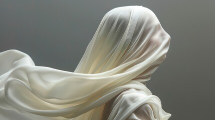 Simple, elegant silk scarf draped smoothly. 