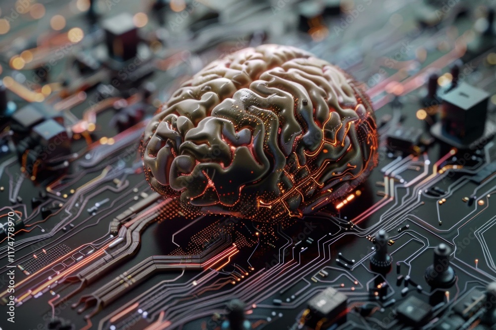 Poster artificial intelligence is learning and solving problems on circuit board