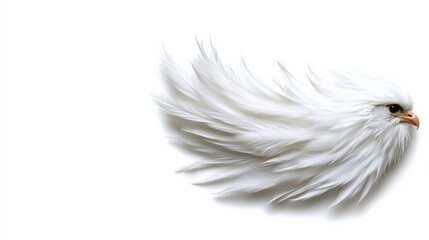 Feathers of Freedom: A close-up of a majestic white eagle, its feathers billowing like clouds, evokes a sense of serenity and power.