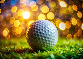Close-Up Golf Ball with Soft Bokeh Background - High-Resolution Stock Photo