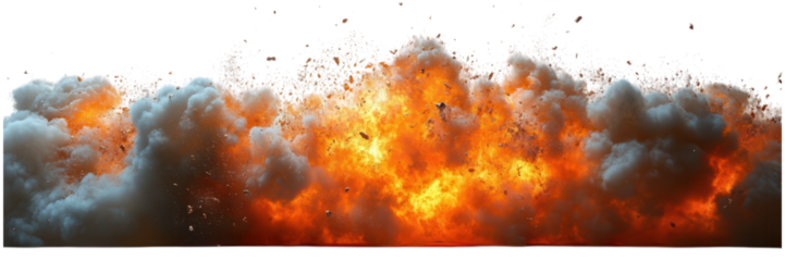 Minimalist explosion against a stark white background, emphasizing dynamic energy and contrast, creating a striking visual impact.