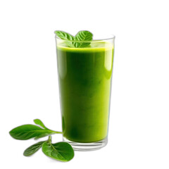 Green vegetable juice in glass, healthy drink, refreshment, kitchen background.