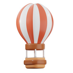 Air balloon 3d illustration. holiday transport icon.