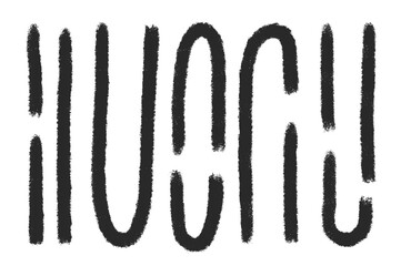 Abstract lines ornament. Freehand geometric grunge stroke elements set . Wavy black brush ink shapes. Tribal ethnic decor. Vector hand drawn illustration isolated on background.